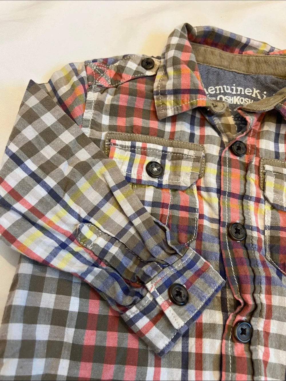 “Bundle 10/$13” OshKosh Genuine Kids 2T Plaid Button‑Front Shirt toddler boy - Picture 3 of 6